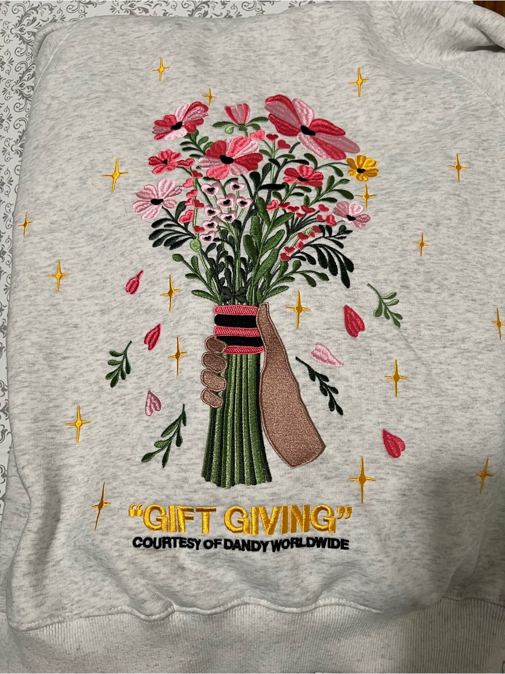 DANDY "Gift Giving" Oversized Lux Hoodie in Heather Gray. Medium